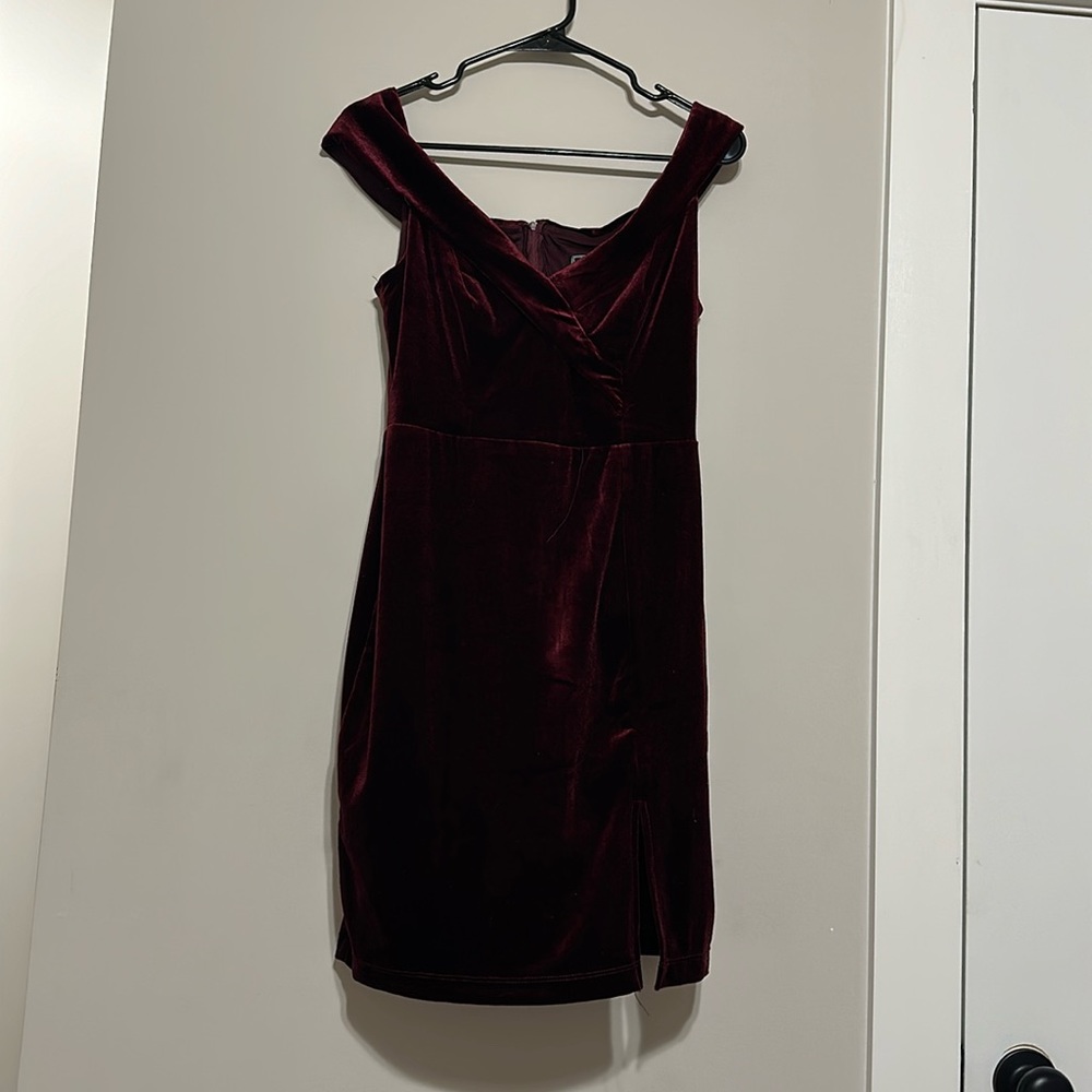 purple/maroon dress knee length
